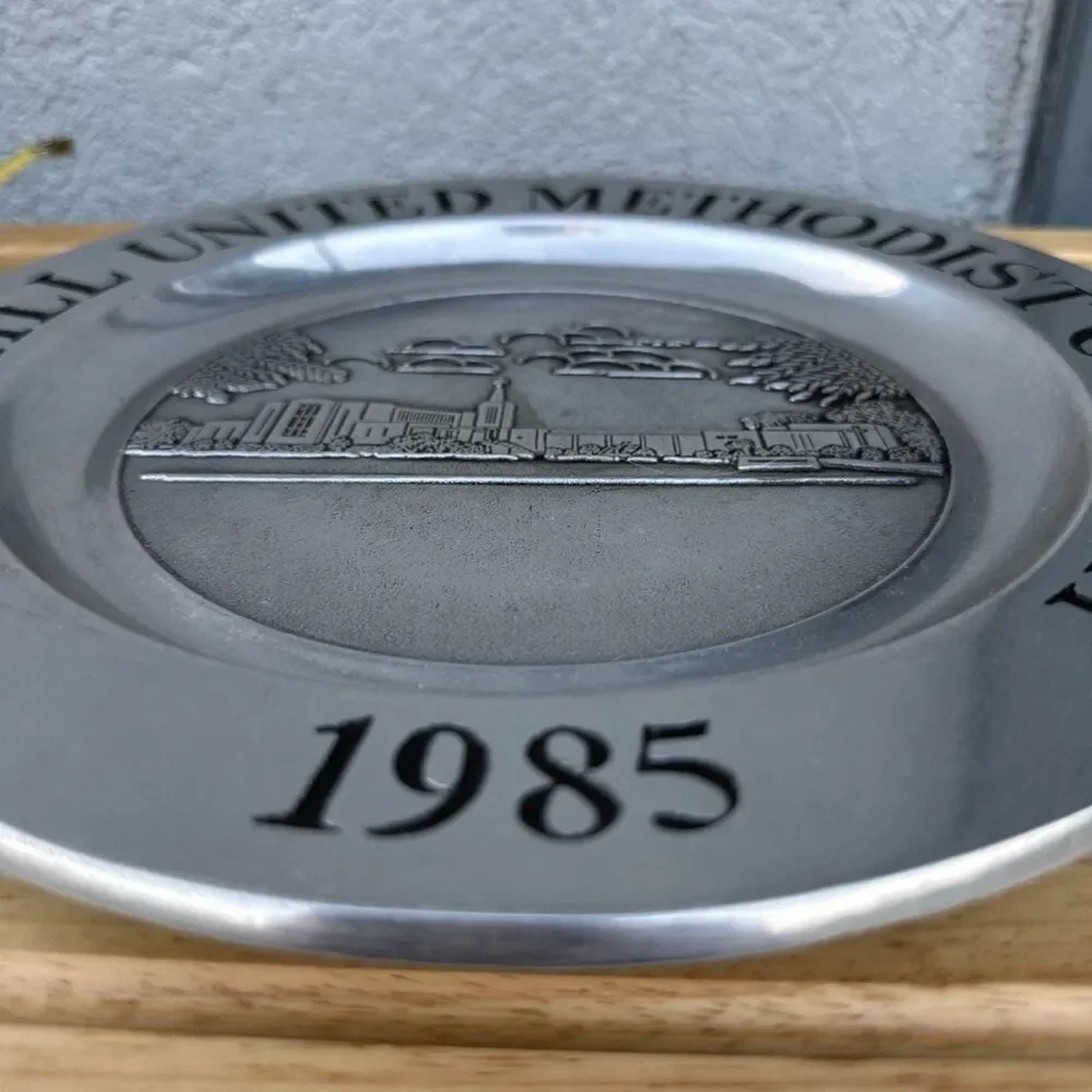 Vintage Camp Hill United Methodist Church Pewter Plate – 1985 Commemorative Coll